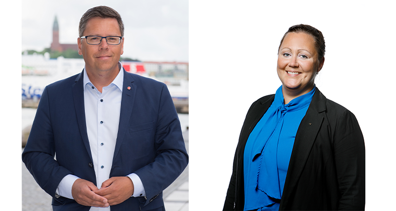Mattias Jonsson (S), orförande Socialdemokraterna i Göteborg och Christine Marttila, ordförande LO Västsverige